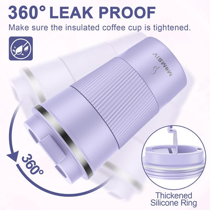17oz Travel Coffee Mug, Insulated Coffee Cup with Leakproof Lid | 6-Hour Heat Retention, 360°Leak proof, Vacuum Stainless Steel Double Walled, BPA-free, Reusable And To Go Coffee Mug