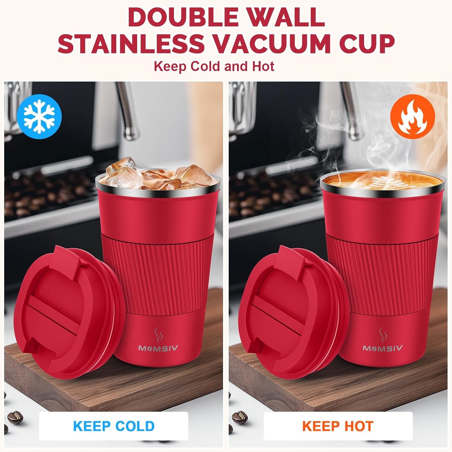 17oz Travel Coffee Mug, Insulated Coffee Cup with Leakproof Lid | 6-Hour Heat Retention, 360°Leak proof, Vacuum Stainless Steel Double Walled, BPA-free, Reusable And To Go Coffee Mug