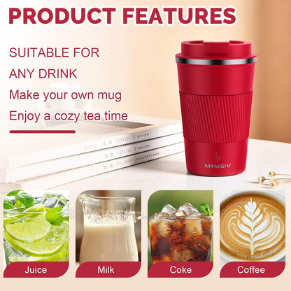 17oz Travel Coffee Mug, Insulated Coffee Cup with Leakproof Lid | 6-Hour Heat Retention, 360°Leak proof, Vacuum Stainless Steel Double Walled, BPA-free, Reusable And To Go Coffee Mug