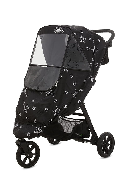 Stroller Rain Cover Universal, Baby Travel Weather Shield, Windproof Waterproof, Protect from Dust Snow (Black)