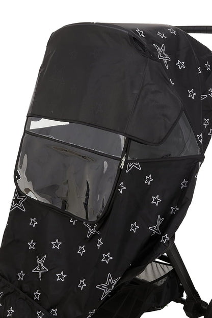 Stroller Rain Cover Universal, Baby Travel Weather Shield, Windproof Waterproof, Protect from Dust Snow (Black)
