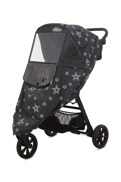 Stroller Rain Cover Universal, Baby Travel Weather Shield, Windproof Waterproof, Protect from Dust Snow (Black)