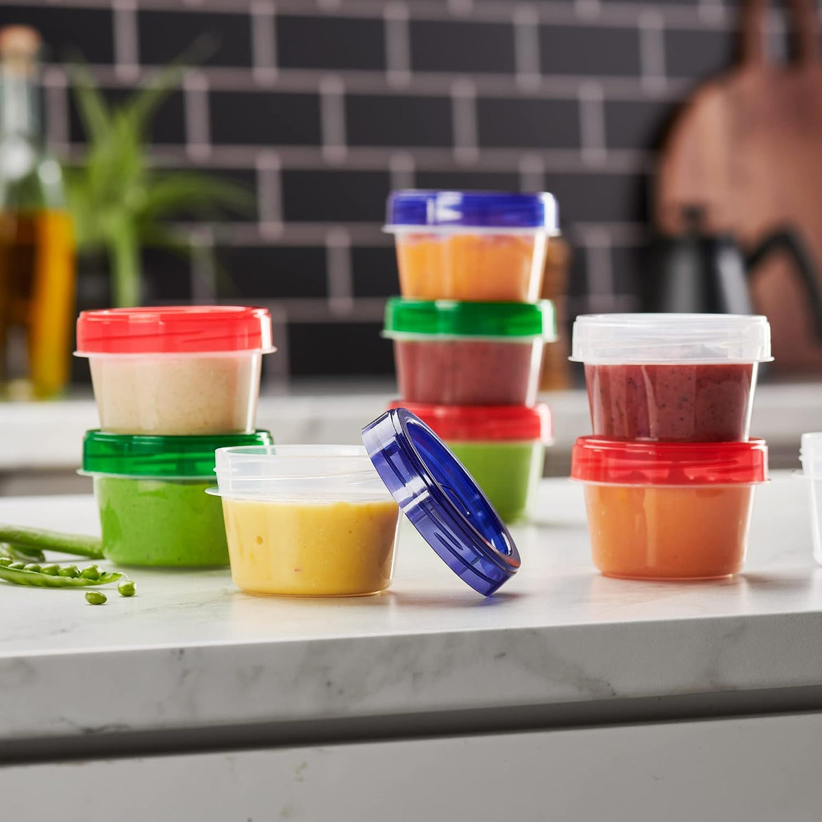Twist Top Food Storage Containers 8 oz Plastic 12 Pack
