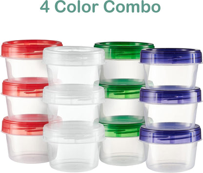Twist Top Food Storage Containers 8 oz Plastic 12 Pack