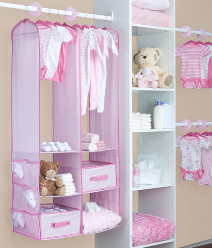 Nursery Storage 24 Piece Set - Easy Storage/Organization Solution - Keeps Bedroom, Nursery & Closet Clean, Pink