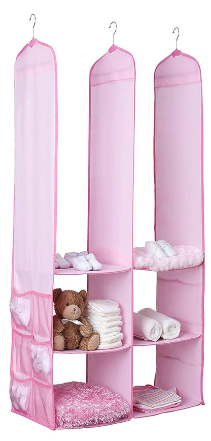 Nursery Storage 24 Piece Set - Easy Storage/Organization Solution - Keeps Bedroom, Nursery & Closet Clean, Pink