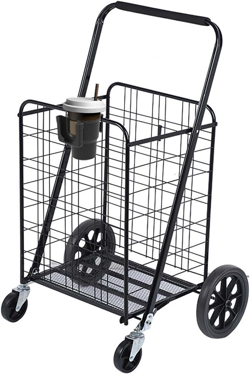 Portable Grocery Cart Cup Holder with Phone Holder - Drink Carrier for Hanging Coffee Cup Water Bottle