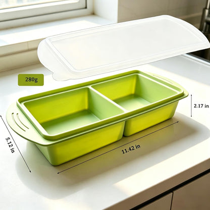 Silicone Freezer Molds, Pack of 2, 4-Compartment 500ml 2-Cup Extra Large Soup Freezer Container Trays for Soup, Stews & Sauces, Oven & Dishwasher Safe