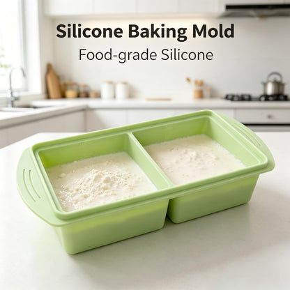 Silicone Freezer Molds, Pack of 2, 4-Compartment 500ml 2-Cup Extra Large Soup Freezer Container Trays for Soup, Stews & Sauces, Oven & Dishwasher Safe
