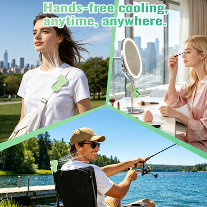 Clip-On Portable Fan Rechargeable Personal Handheld Mini Fan with LED Display Stroller Fan 360° Rotatable Small Bladeless Fan Clip on for Shirt 6-Speed For Outdoor & Travel & Office