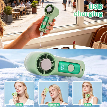 Clip-On Portable Fan Rechargeable Personal Handheld Mini Fan with LED Display Stroller Fan 360° Rotatable Small Bladeless Fan Clip on for Shirt 6-Speed For Outdoor & Travel & Office