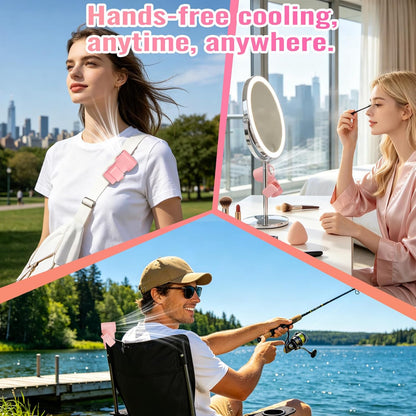 Clip-On Portable Fan Rechargeable Personal Handheld Mini Fan with LED Display Stroller Fan 360° Rotatable Small Bladeless Fan Clip on for Shirt 6-Speed For Outdoor & Travel & Office