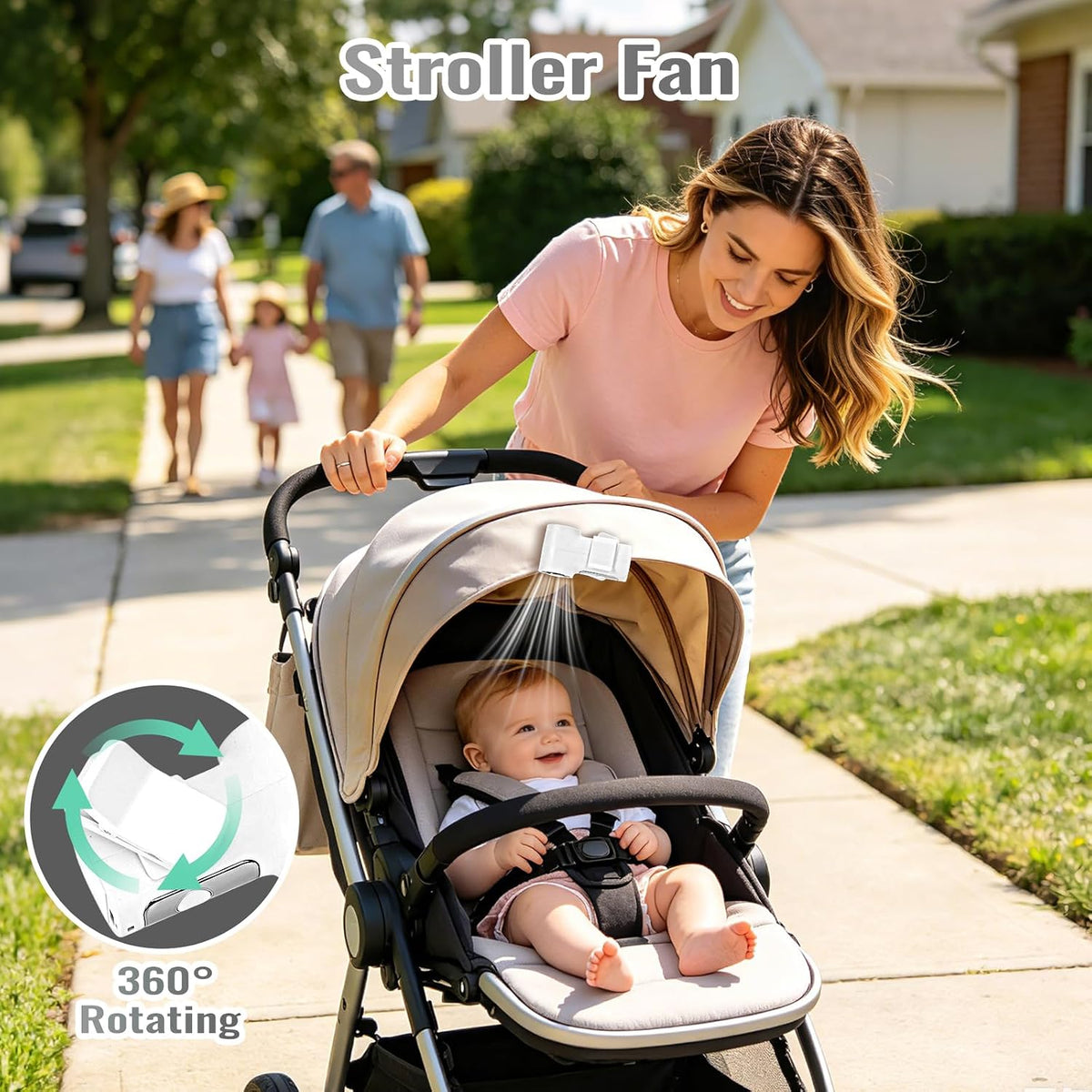 Clip-On Portable Fan Rechargeable Personal Handheld Mini Fan with LED Display Stroller Fan 360° Rotatable Small Bladeless Fan Clip on for Shirt 6-Speed For Outdoor & Travel & Office