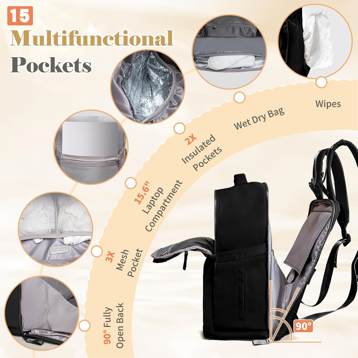 Diaper Bag with Changing Station Large Diaper Backpack Baby Bag