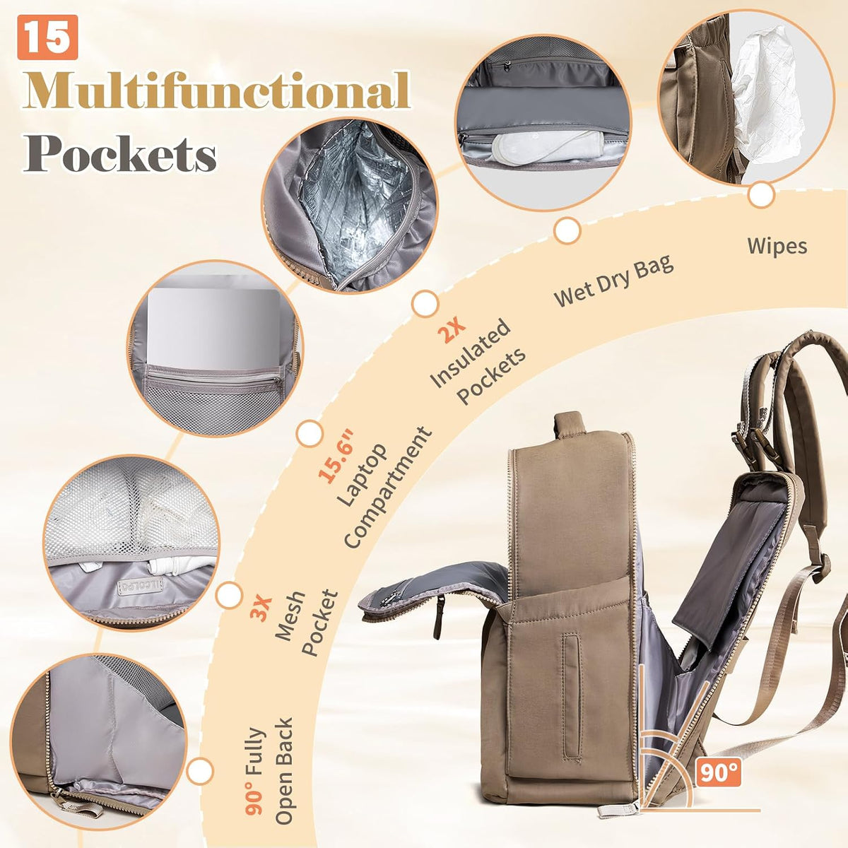 Diaper Bag with Changing Station Large Diaper Backpack Baby Bag
