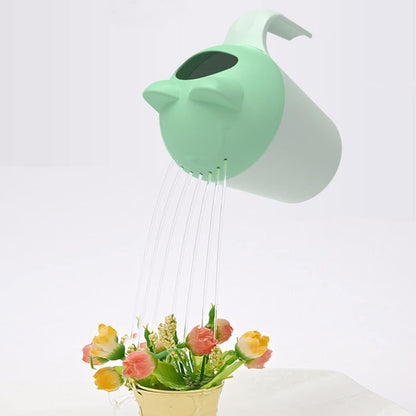Control The Flow Baby Rinse Cup Cute Cartoon Cat Baby Rinser to Wash Hair and Body Pail Shampoo Rinser Rinser-Cup for Bath Time with Easy Grip Handle and 7 Water Outlets Green