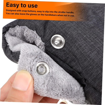 1pair Stroller Gloves Hand Muffs for Cold Weather Deep Mittens Elastic Band Three Layers of Stroller Accessories for Fall and