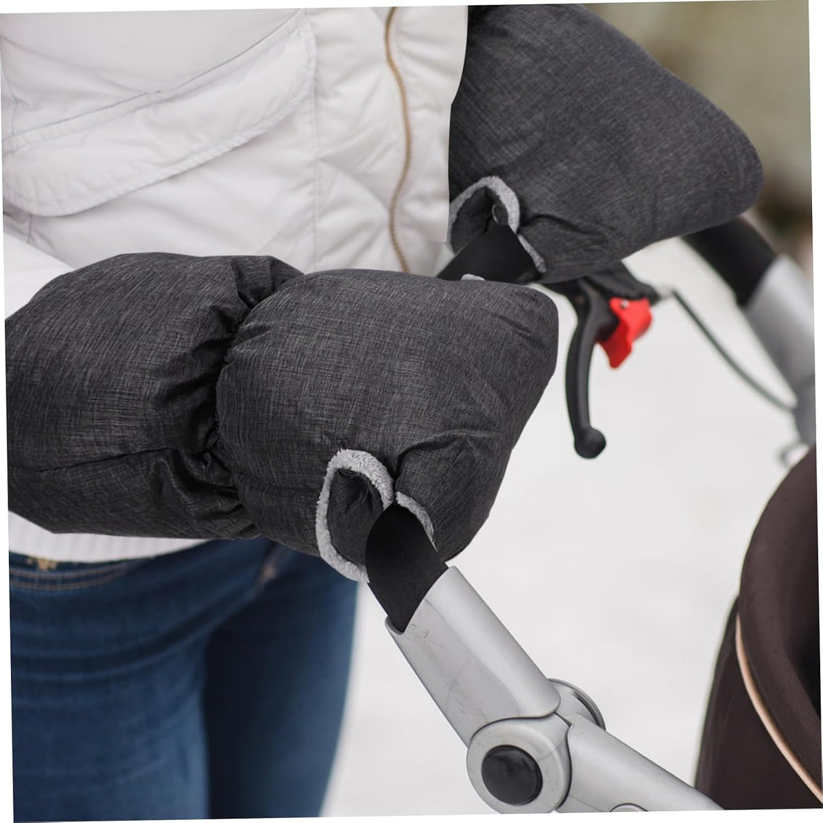 1pair Stroller Gloves Hand Muffs for Cold Weather Deep Mittens Elastic Band Three Layers of Stroller Accessories for Fall and