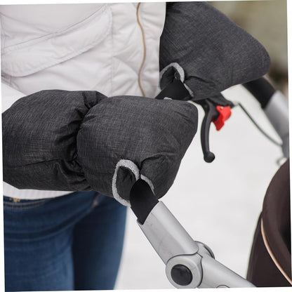 1pair Stroller Gloves Hand Muffs for Cold Weather Deep Mittens Elastic Band Three Layers of Stroller Accessories for Fall and