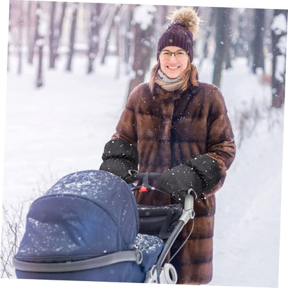 1pair Stroller Gloves Hand Muffs for Cold Weather Deep Mittens Elastic Band Three Layers of Stroller Accessories for Fall and