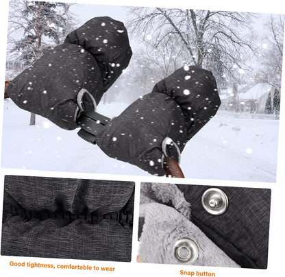 1pair Stroller Gloves Hand Muffs for Cold Weather Deep Mittens Elastic Band Three Layers of Stroller Accessories for Fall and