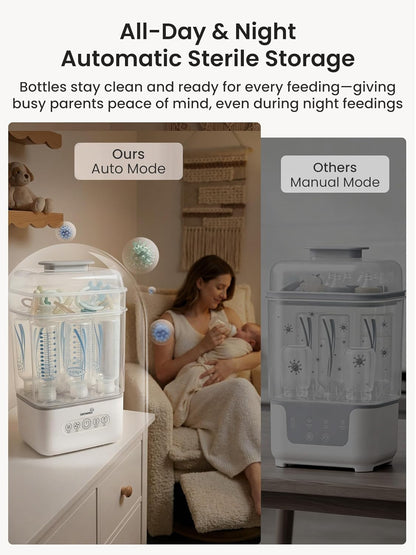 Space Saving Baby Bottle Sterilizer and Dryer with Travel Set