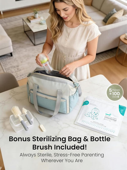 Space Saving Baby Bottle Sterilizer and Dryer with Travel Set
