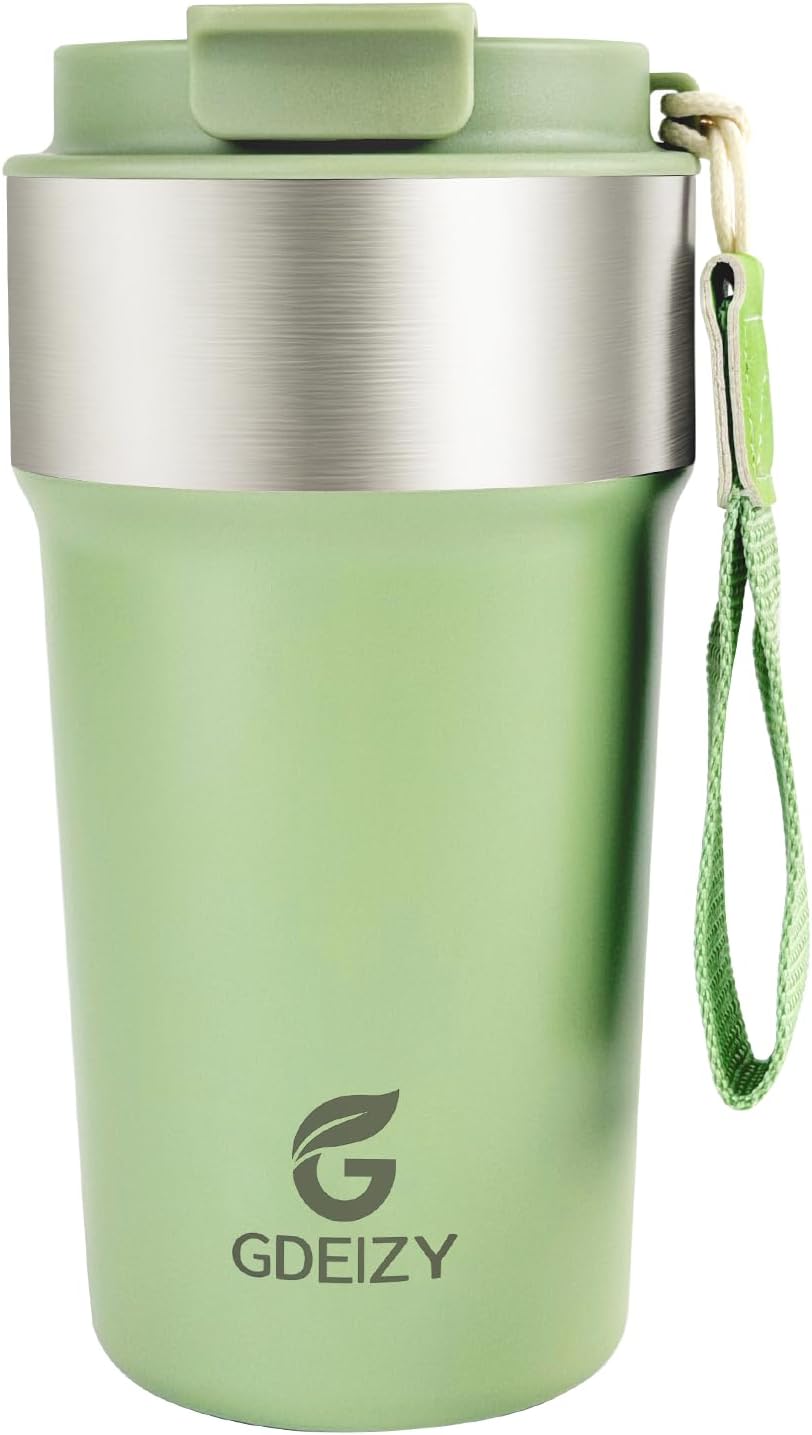Insulated Travel Coffee Mug, 17oz Stainless Steel Leakproof Flip Straw Cup | Insulated Travel Coffee Mug, 17oz Stainless Steel Leakproof Flip Straw Cup