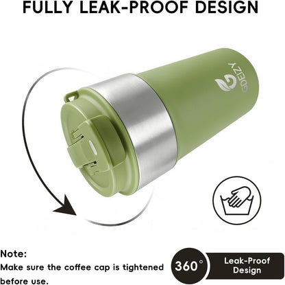 Insulated Travel Coffee Mug, 17oz Stainless Steel Leakproof Flip Straw Cup | Insulated Travel Coffee Mug, 17oz Stainless Steel Leakproof Flip Straw Cup
