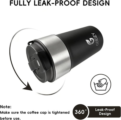 Insulated Travel Coffee Mug, 17oz Stainless Steel Leakproof Flip Straw Cup | Insulated Travel Coffee Mug, 17oz Stainless Steel Leakproof Flip Straw Cup