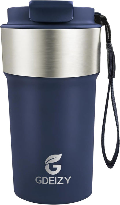 Insulated Travel Coffee Mug, 17oz Stainless Steel Leakproof Flip Straw Cup | Insulated Travel Coffee Mug, 17oz Stainless Steel Leakproof Flip Straw Cup