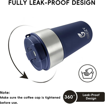 Insulated Travel Coffee Mug, 17oz Stainless Steel Leakproof Flip Straw Cup | Insulated Travel Coffee Mug, 17oz Stainless Steel Leakproof Flip Straw Cup