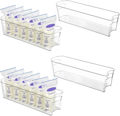4Pcs Clear Breastmilk Storage Bags Container in Freezer Fridge