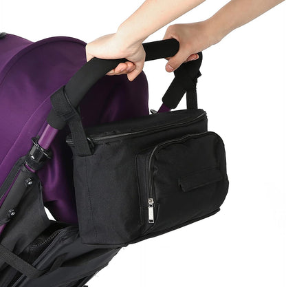 Stroller Organizer, Stroller Cup Holder Attachment Detachable Phone Bag and Shoulder Strap Stroller Cup Holder Stroller Bag Caddy Organizer Storage Bag for Stroller Accessories