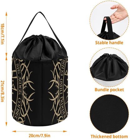Nordic Viking Syl Rune Compass Large Capacity Portable Storage Bag for Building Blocks