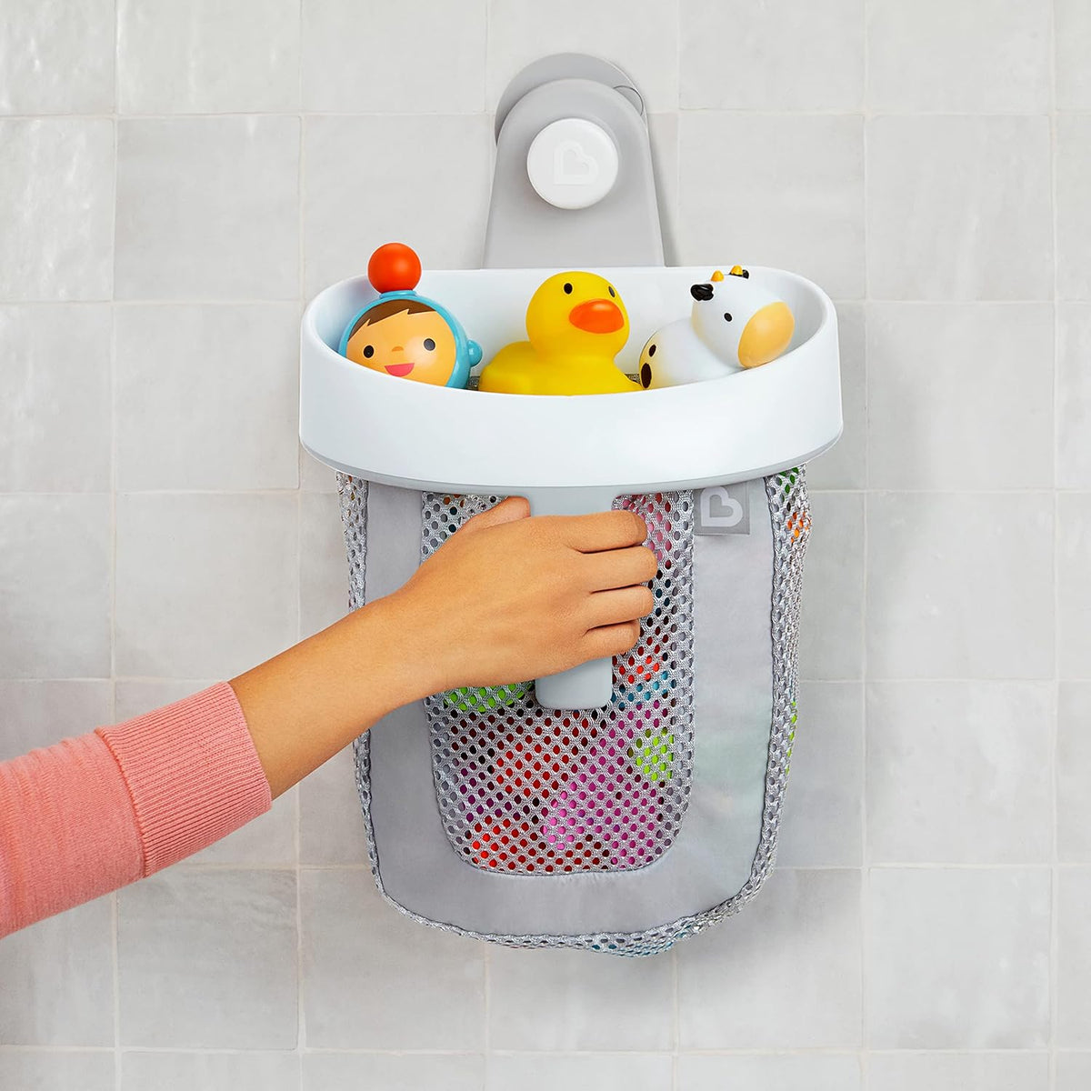 Super Scoop Hanging Bath Toy Organizer, Grey