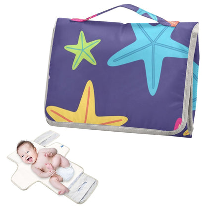 Colorful Starfish Design Portable Diaper Changing Pad for Beach