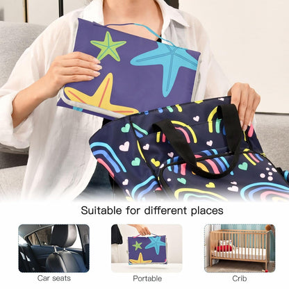 Colorful Starfish Design Portable Diaper Changing Pad for Beach