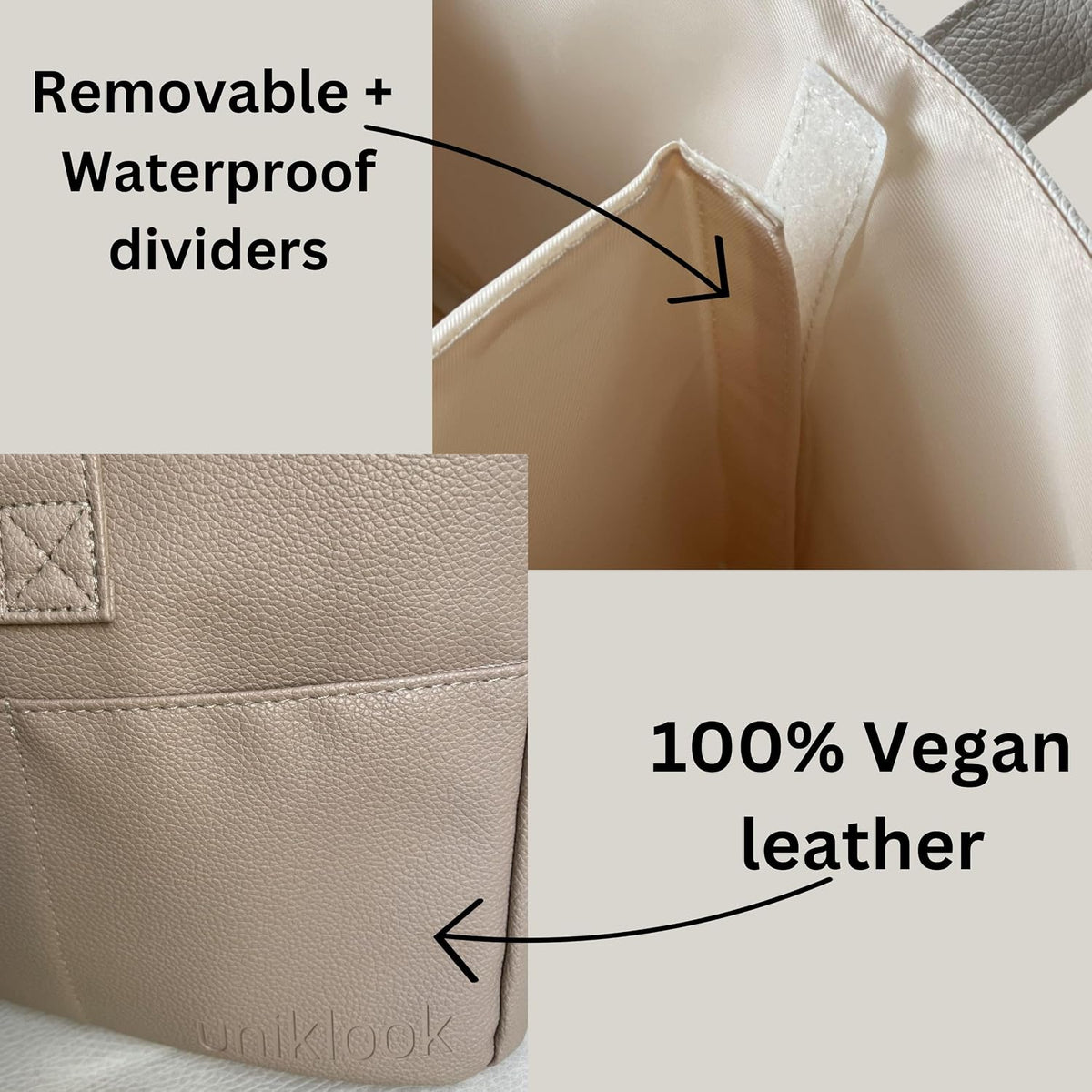 Vegan Leather Diaper Caddy Organizer for Changing Table, Baby Storage Basket, Portable Diaper Storage (Tan)