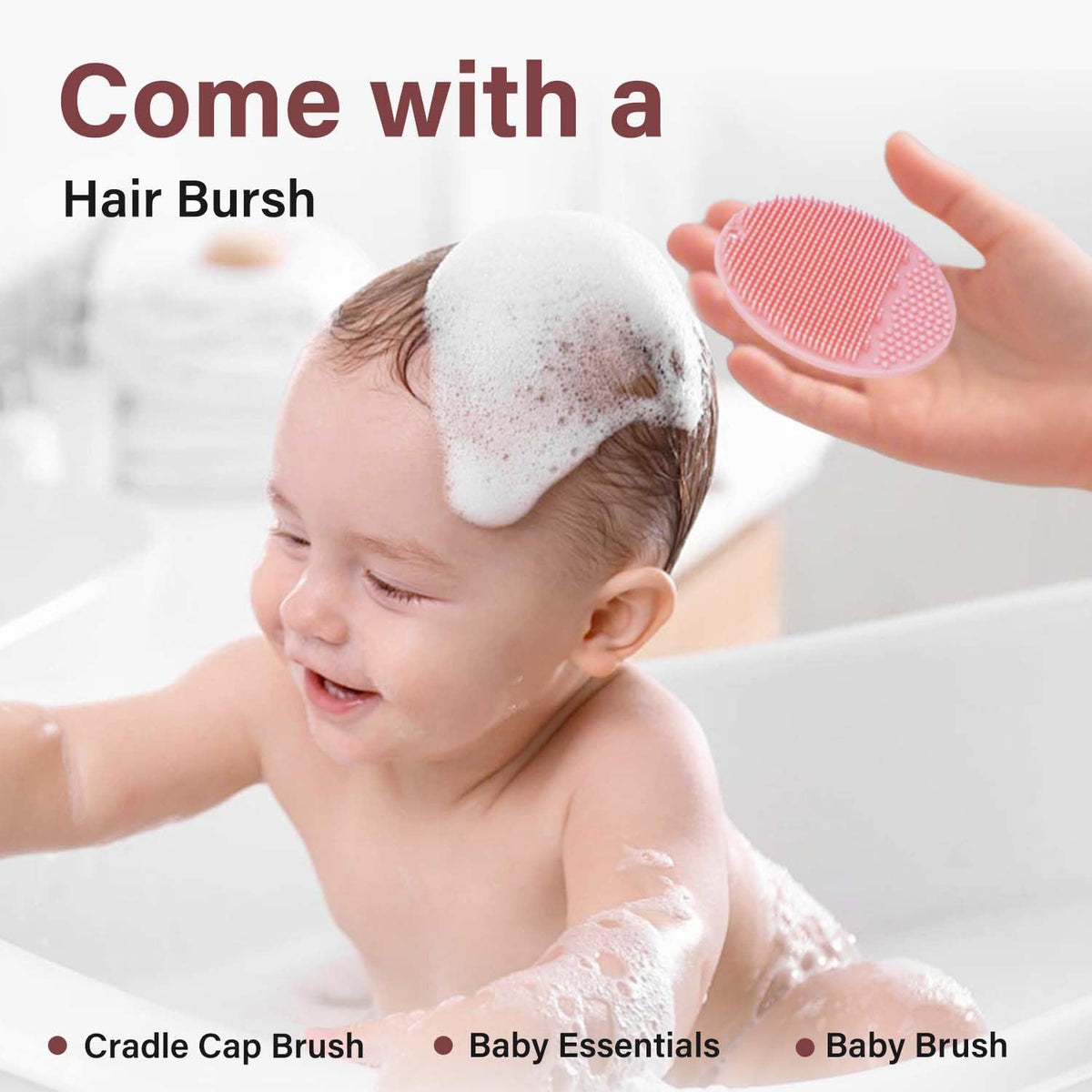 Baby Bath Rinse Cup - Food Grade Silicone - Shampoo & Body Washing Rinser Cup for Kids with Easy Grip Handle to Rinse Baby Shampoo and Soap - Baby Essentials (Light Green)