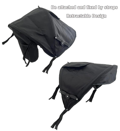 Universal Stroller Sun Shade Umbrella Stroller Canopy Pram Sunshade Retractable Stroller Replacement Parts Shade for Buggy Pushchair with Mesh Window Storage Pocket Adjustable