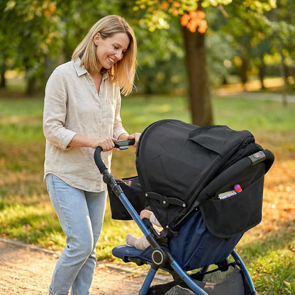 Universal Stroller Sun Shade Umbrella Stroller Canopy Pram Sunshade Retractable Stroller Replacement Parts Shade for Buggy Pushchair with Mesh Window Storage Pocket Adjustable