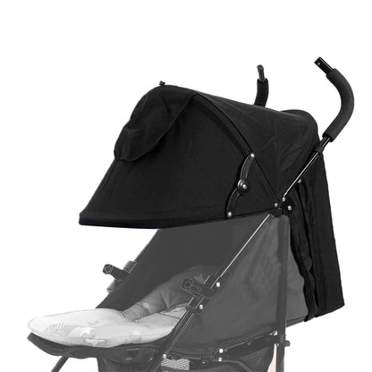 Universal Stroller Sun Shade Umbrella Stroller Canopy Pram Sunshade Retractable Stroller Replacement Parts Shade for Buggy Pushchair with Mesh Window Storage Pocket Adjustable