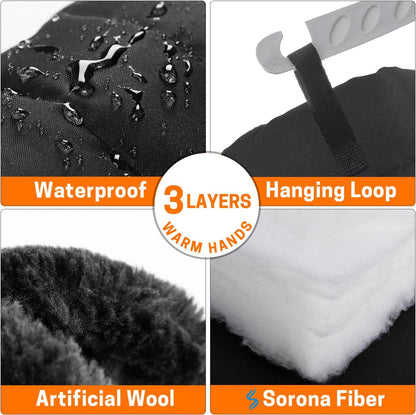 Stroller Gloves, Universal Stroller Warmmuffs, Winter Anti-Freeze Warm Mittens for Pram, Stroller, Pushchair Handbar