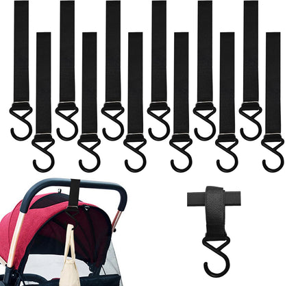 Stroller Hooks for Bags 12pcs Baby Stroller Clip and Hooks Mom Purse Shopping Wheelchair Tent Outdoor Camping Shopping Carabiner Clip