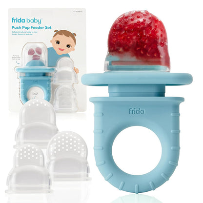 Baby Push Pop Feeder, Baby Fruit Feeder, 3 Count, Blue, 3 Count, Blue