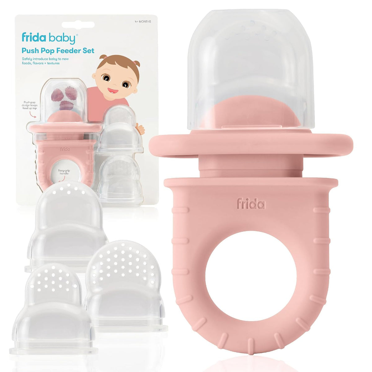 Baby Push Pop Feeder, Baby Fruit Feeder, 3 Count, Blue, 3 Count, Blue