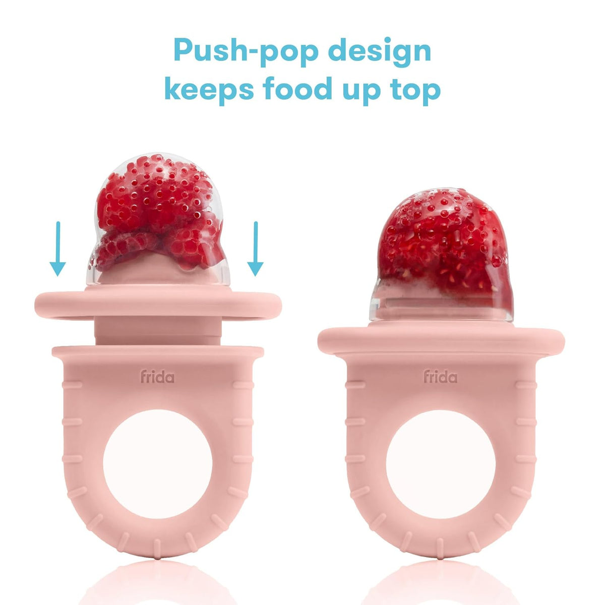 Baby Push Pop Feeder, Baby Fruit Feeder, 3 Count, Blue, 3 Count, Blue