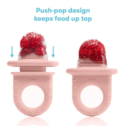 Baby Push Pop Feeder, Baby Fruit Feeder, 3 Count, Blue, 3 Count, Blue