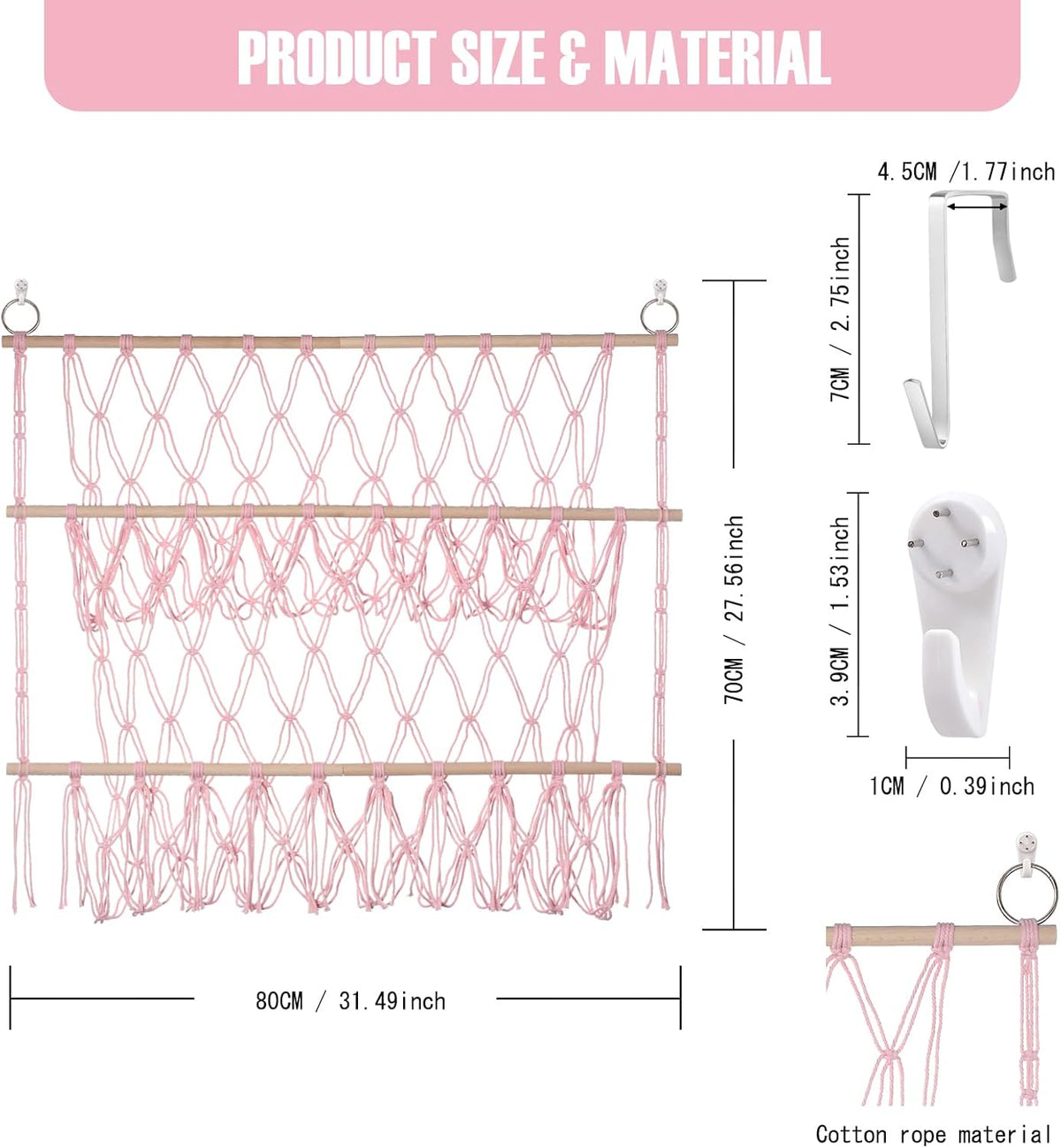 Stuffed Animal Net or Hammock Large Corner Wall Hanging for Storage Toys